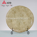 Wholesale Crystal Plates Round Gold Glass Charger Plate